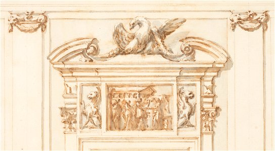 Drawing, Design for the North Portal, Grand Gallery, Villa Albani, Rome, Italy, 1755–56 (CH 18114345-3)