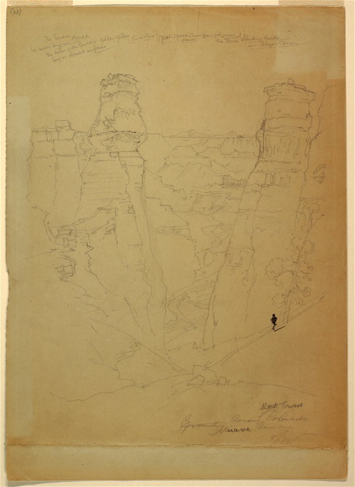 Drawing, Rock Towers in the Muave (Muav) Canyon, Colorado, 1873 (CH 18189561)