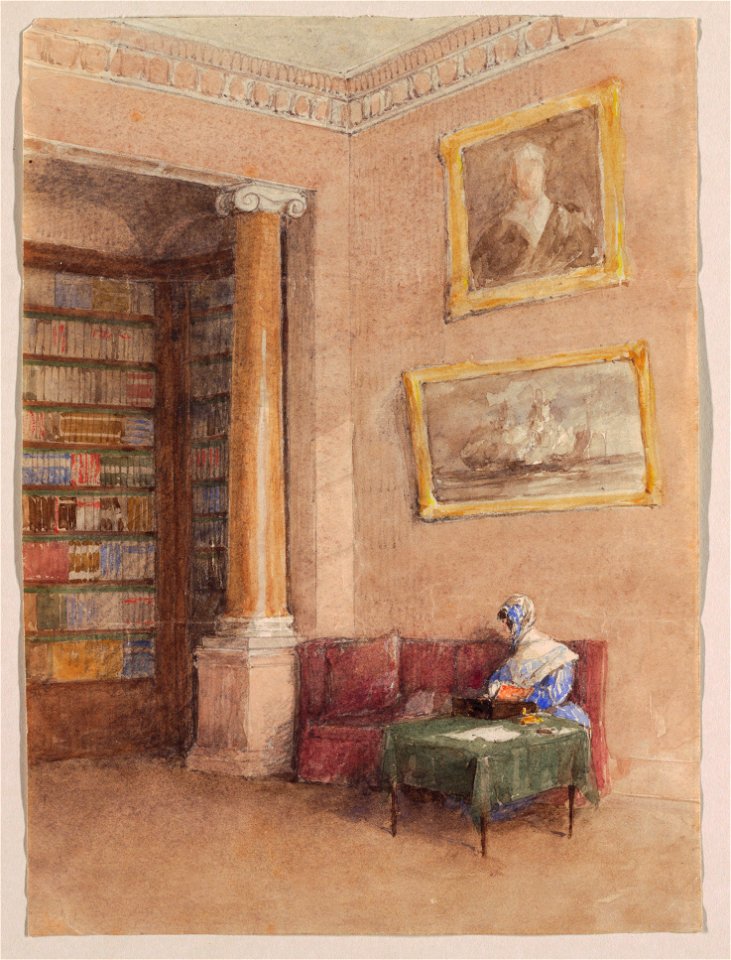 Drawing, Library, possibly 1850s (CH 18708253)