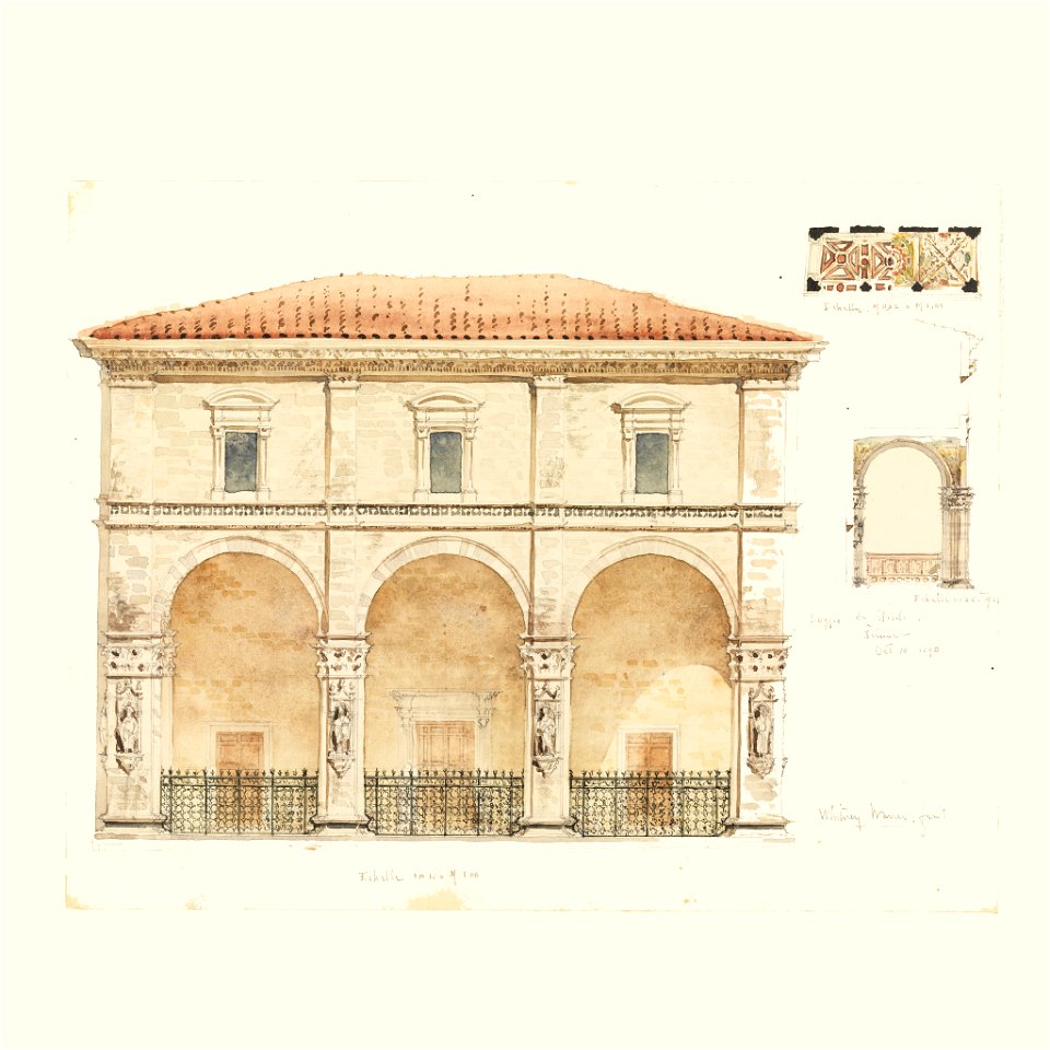 Drawing, Loggia del Papa o dei Nobile (Loggia of the Pope or the Nobility), Siena, Italy, October 10, 1890 (CH 18569781)