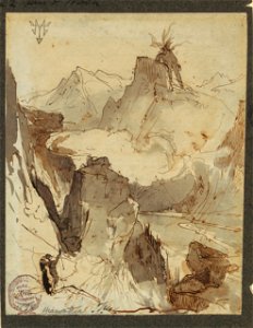 Drawing, Hiawatha sees Mudjekeewis, 1870–75 (CH 18189645)