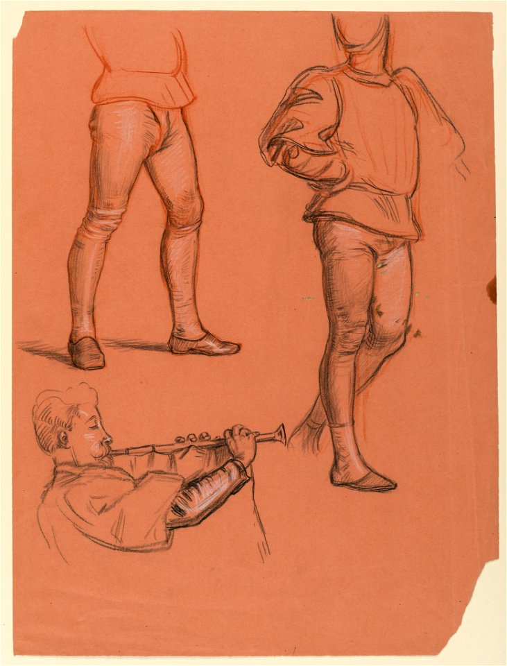 Drawing, details of male figures, ca. 1885 (CH 18404399)
