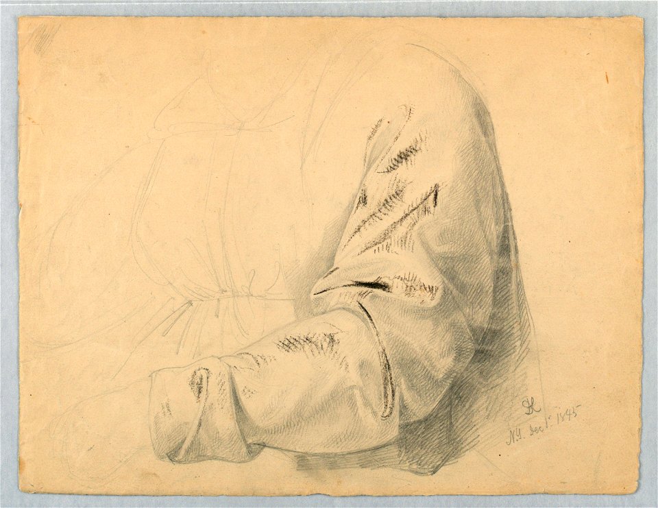 Drawing, Drapery Study of Bodice, December 1, 1845 (CH 18565807)