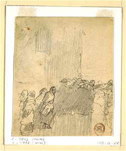Drawing, Men and Women Looking Out to Sea, Cullercoats, England, 1881 (CH 18174631-2)