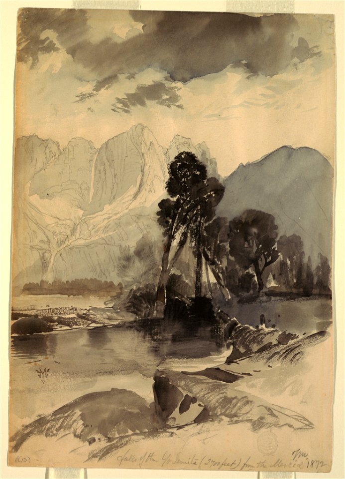 Drawing, Falls of Yosemite, 1872 (CH 18189479)