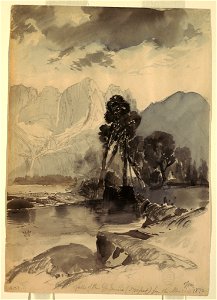 Drawing, Falls of Yosemite, 1872 (CH 18189479). Free illustration for personal and commercial use.