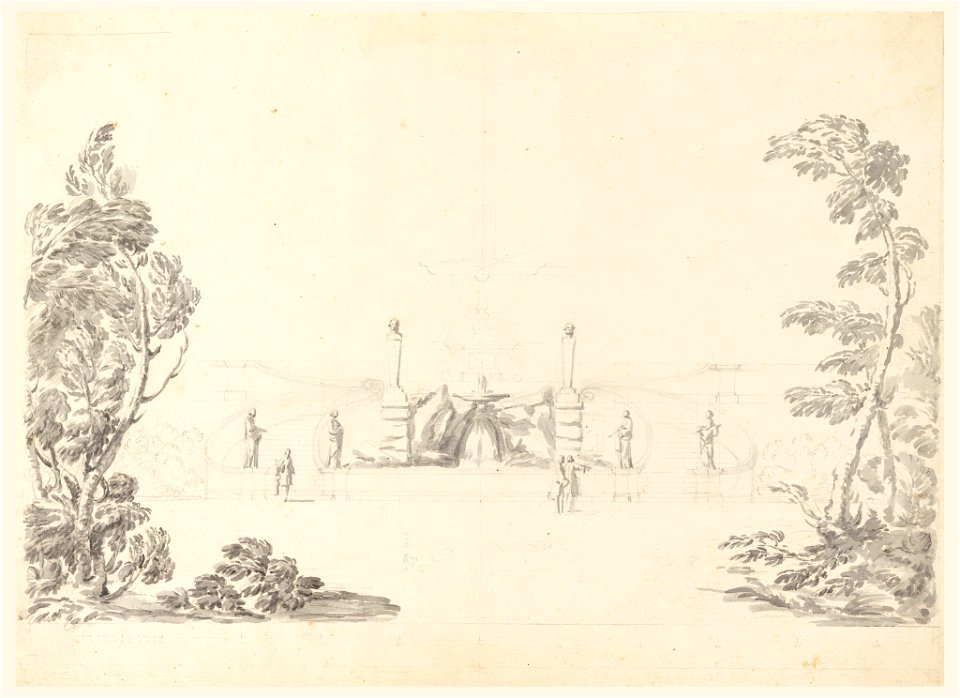 Drawing, Sketch for a Fountain in Park, 1740 (CH 18125795)