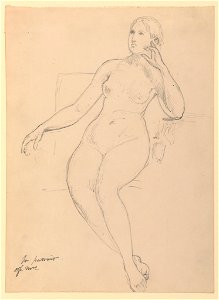 Drawing, Female Nude Seated, 1870–80 (CH 18370005)