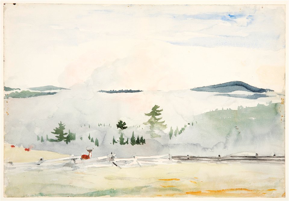 Drawing, Landscape With Deer in Morning Haze, ca. 1892 (CH 18178211)