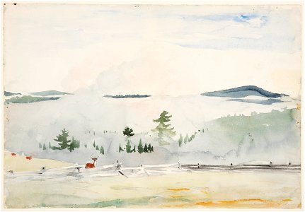 Drawing, Landscape With Deer in Morning Haze, ca. 1892 (CH 18178211)