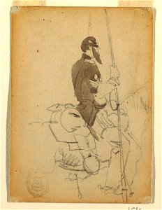 Drawing, Mounted Cavalryman, 1862 (CH 18173997). Free illustration for personal and commercial use.