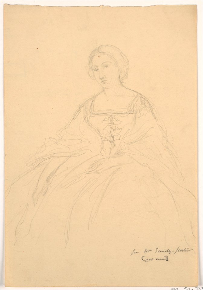 Drawing, Mrs. Sheppard Gandy Seated; Verso- Line sketch, 1859 (CH 18567287)