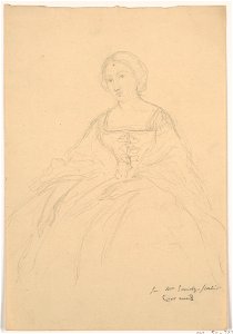 Drawing, Mrs. Sheppard Gandy Seated; Verso- Line sketch, 1859 (CH 18567287)