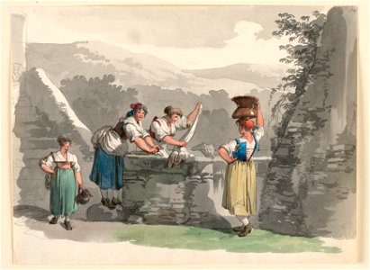 Drawing, Laundry in the Mountains Near Rome, 1807–08 (CH 18329665)