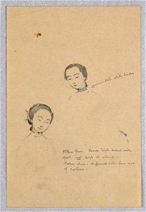 Drawing, Sketch of Two Female Heads for Chinese Figure in Mural, The Marriage of Atlantic and Pacific, 1915 (CH 18435023)