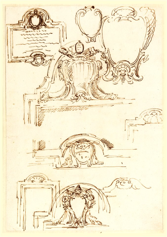 Drawing, Nine Sketches for Tablet Frames, 1740–58 (CH 18127551)