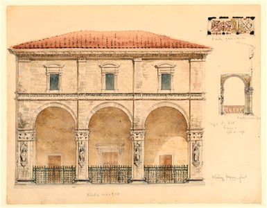 Drawing, Loggia del Papa o dei Nobile (Loggia of the Pope or the Nobility), Siena, Italy, October 10, 1890 (CH 18569781-2)