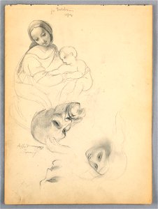 Drawing, Madonna and Child after F, October 1844 (CH 18566929)