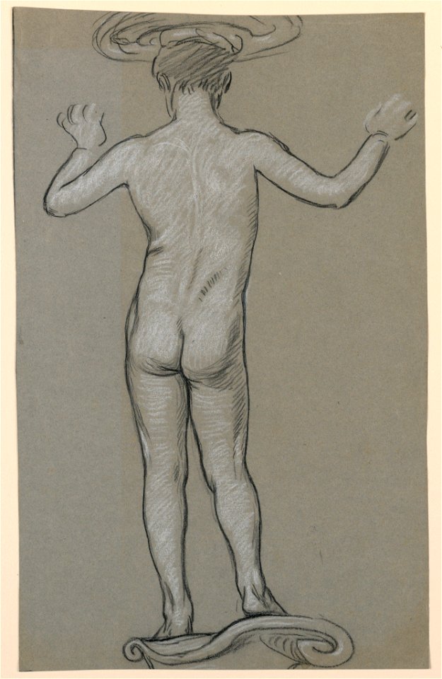 Drawing, figure study- design for a fountain, ca. 1890 (CH 18404465)