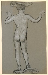 Drawing, figure study- design for a fountain, ca. 1890 (CH 18404465)