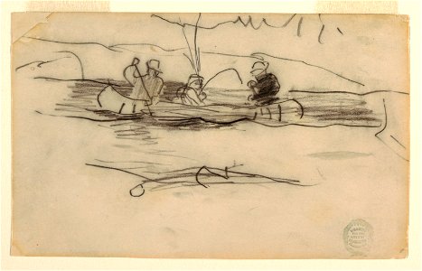 Drawing, Fisherman and Two Other Men in a Canoe, ca. 1897 (CH 18174597)