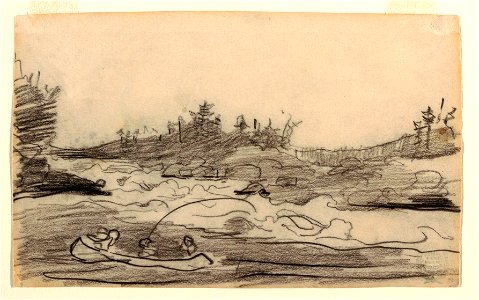 Drawing, Fishermen in the Rapids, probably 1897 (CH 18174605)