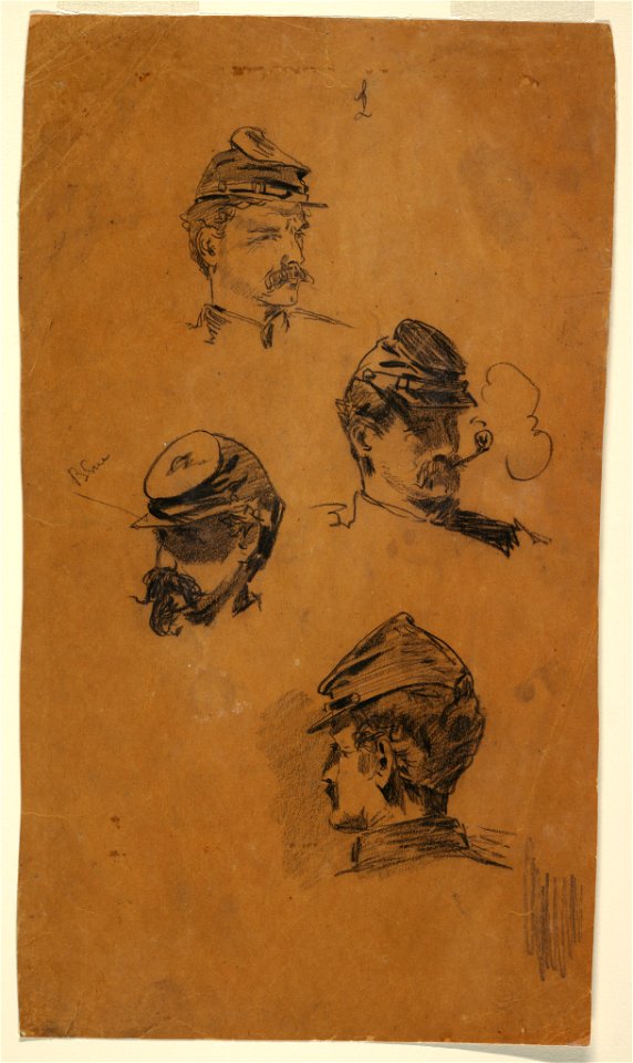 Drawing, Four Studies of Soldiers, ca. 1863 (CH 18173675)