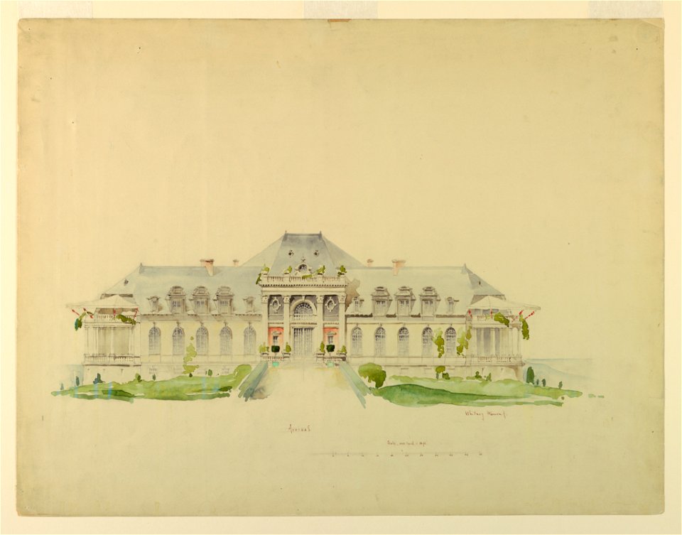 drawing-front-elevation-of-the-newport-country-club-harrison-avenue