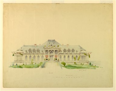Drawing, Front Elevation of the Newport Country Club, Harrison Avenue, Newport, Rhode Island, 1893–94 (CH 18563489)
