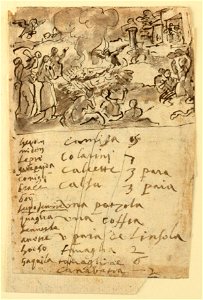 Drawing, Sketchbook Page with Cremation Scene, ca. 1590 (CH 18109539)
