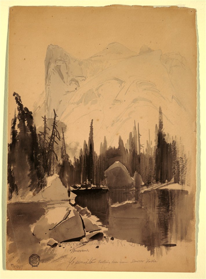 Drawing, Mirror Lake, Yosemite, 1872 (CH 18189959)