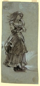Drawing, Girl Holding a Drinking Glass, probably 1869 (CH 18175315)