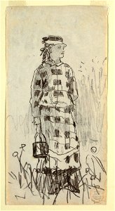 Drawing, Girl with a Lunch Pail, 1879 (CH 18175291)