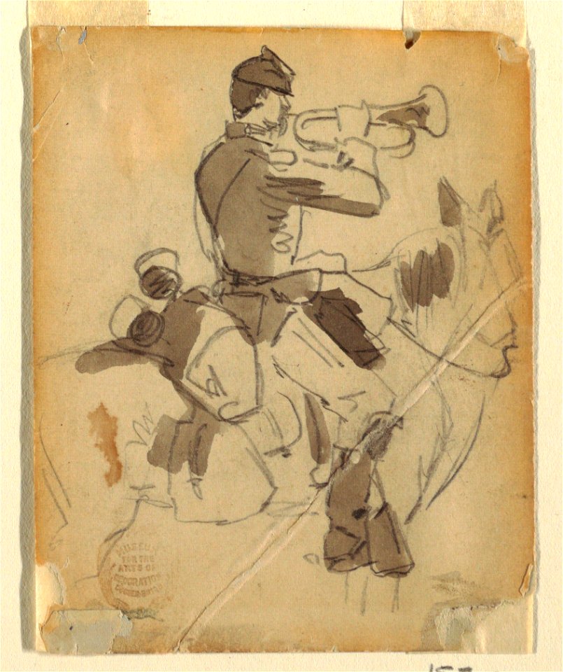 Drawing, Mounted Bugler, 1862 (CH 18174009)