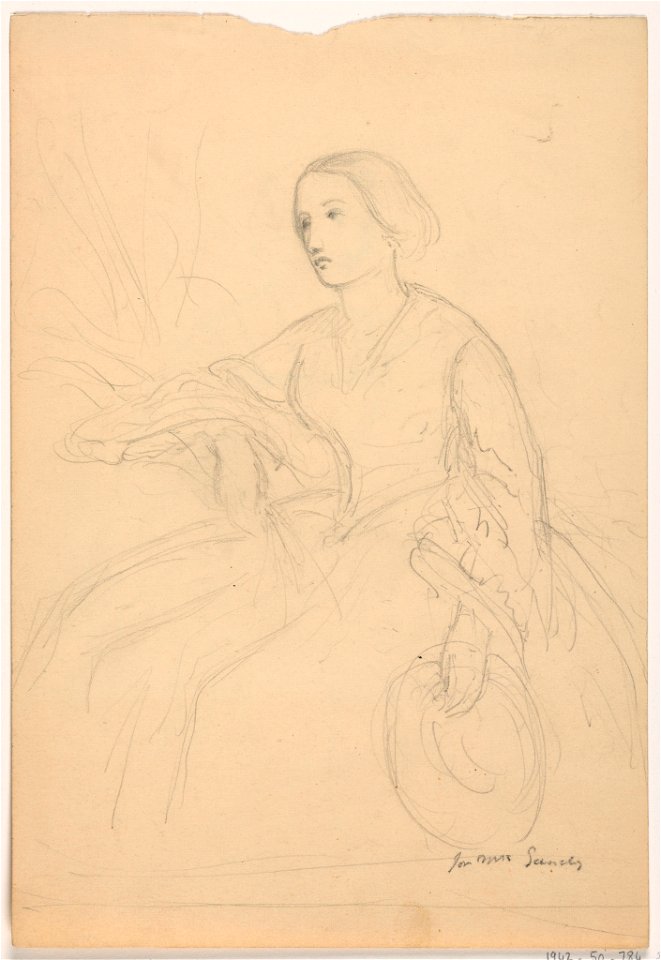 Drawing, Mrs. Sheppard Gandy Seated; Verso- Mrs Sheppard Gandy Seated, 1859 (CH 18567291)