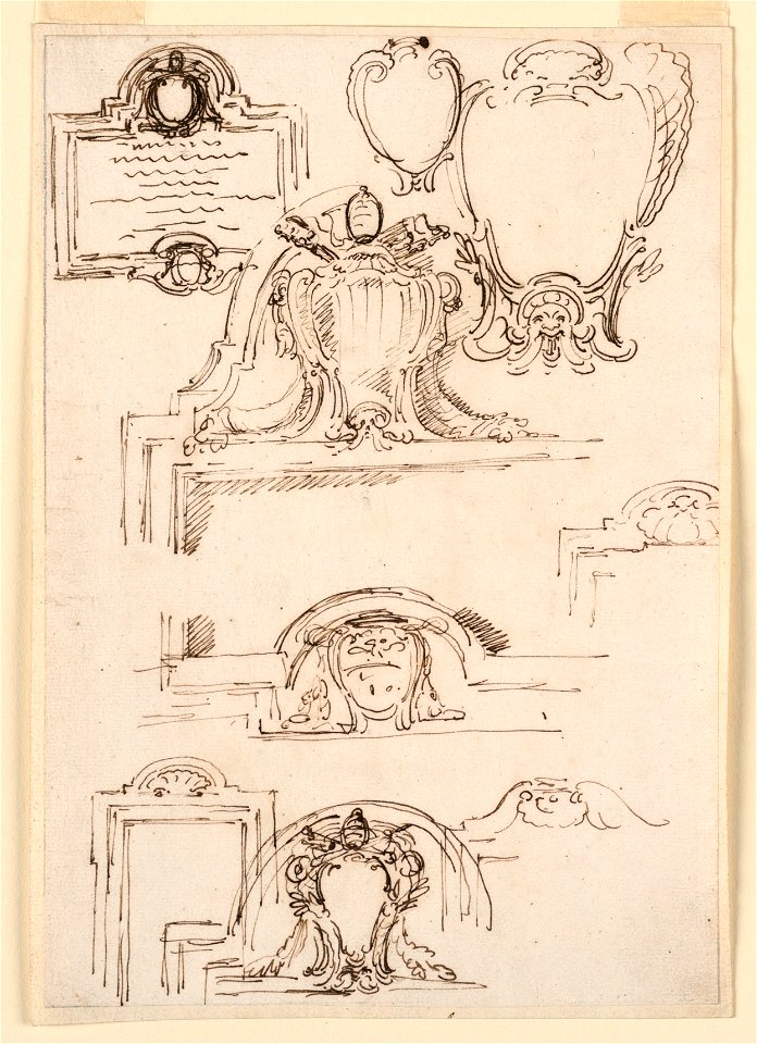 Drawing, Nine Sketches for Tablet Frames, 1740–58 (CH 18127551-2)