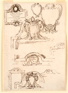 Drawing, Nine Sketches for Tablet Frames, 1740–58 (CH 18127551-2)