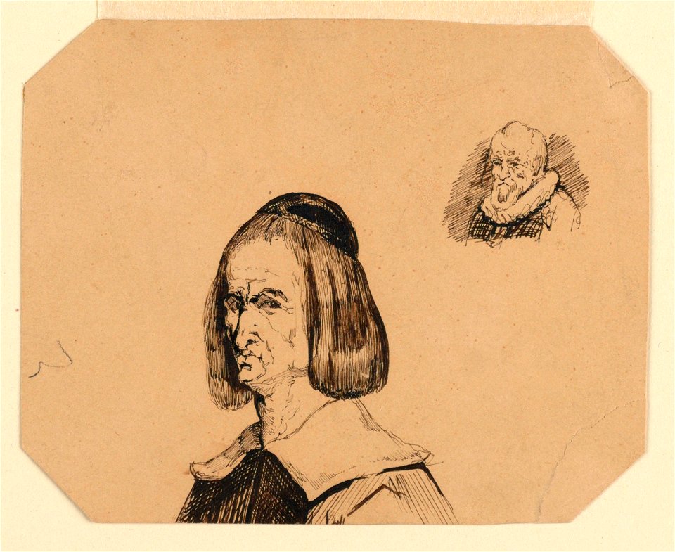 Drawing, Heads of two men, in the style of Frans Hals, ca. 1860 (CH 18095507)