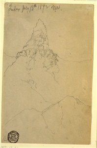 Drawing, Index Peak, Wyoming, July 18, 1892 (CH 18189819). Free illustration for personal and commercial use.