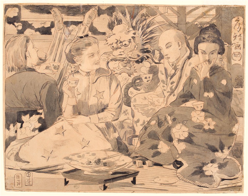 Drawing, International Tea Party, ca. 1867 (CH 18174847-2)