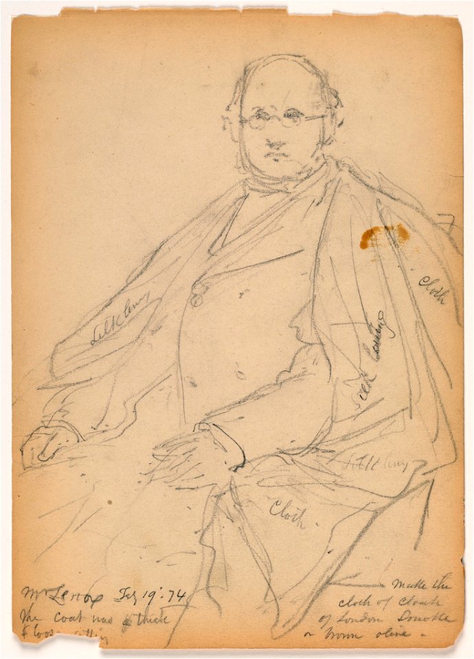 Drawing, James Lenox Seated, February 19, 1874 (CH 18346503)