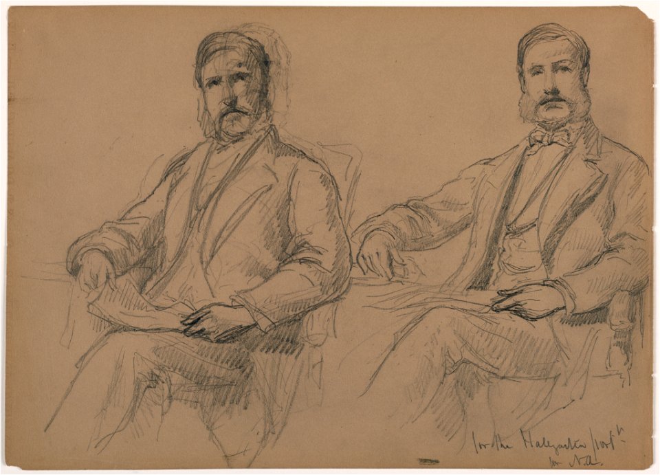 Drawing, Julius Hallgarten Seated, Two Studies; Verso- Mr. Hunt Standing, 1884 (CH 18566731)
