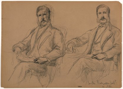 Drawing, Julius Hallgarten Seated, Two Studies; Verso- Mr. Hunt Standing, 1884 (CH 18566731)