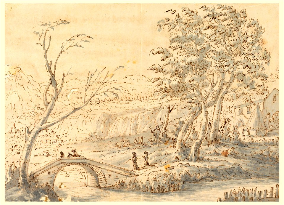 Drawing, Landscape with Bridge, 1770–1786 (CH 18121717)