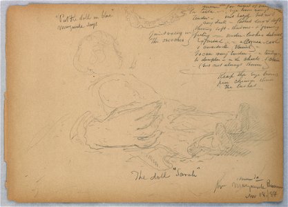 Drawing, Sketches for portrait of Marguerite Burrows, November 18, 1884 (CH 18566683)