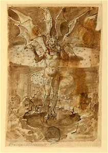 Drawing, Page of a drawing book; St. Christopher; Mary and the Child; Lucifer Appearing to Dante and Virgil, ca. 1590 (CH 18117813-3)