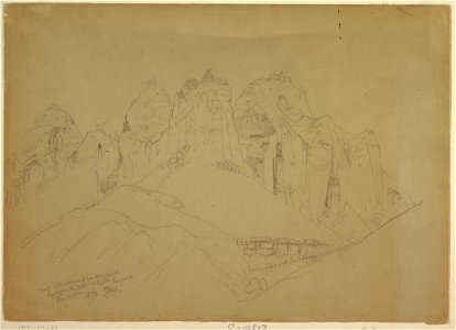 Drawing, Rio Virgin River with Large Rock Formations, 1873 (CH 18189547)