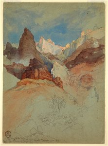 Drawing, Looking up the Trail at Bright Angel, Grand Canyon, Arizona, May 1901 (CH 18189951)