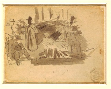 Drawing, Soldiers Camping, 1862 (CH 18173745). Free illustration for personal and commercial use.