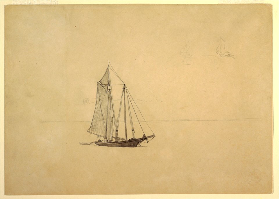 Drawing, Schooner with Dinghy, 1880 (CH 18174263)